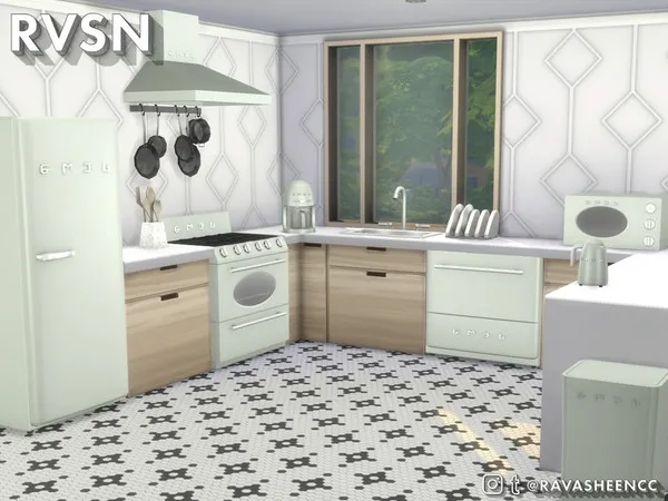 Maxis Match SMEGlish Retro Kitchen Appliances Small - The Sims 4 Custom Content