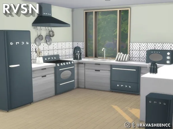 Alpha SMEGlish Retro Kitchen Appliances Large - The Sims 4 Custom Content