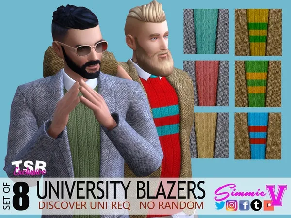 Maxis Match SimmieV University Blazer - The Sims 4 Custom Content