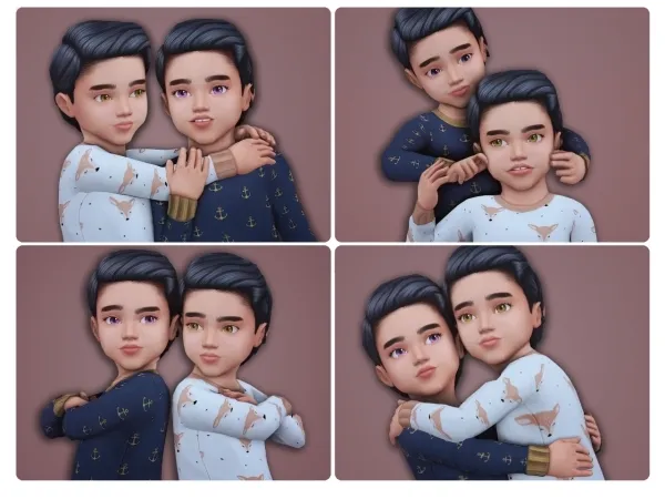 Maxis Match TWINSIES POSES by simsfinds - The Sims 4 Custom Content