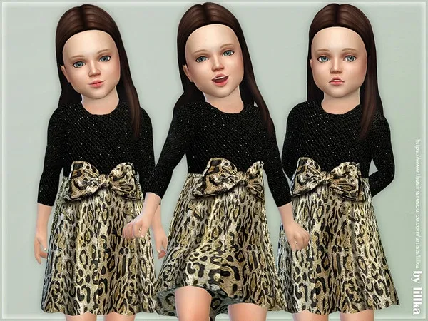 Alpha Black Leopard Print Dress - The Sims 4 Custom Content