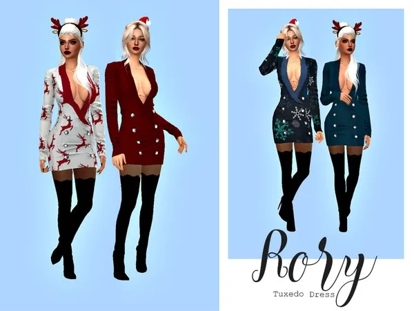 Alpha Rory Tuxedo Dress Recolor Belaloallure - The Sims 4 Custom Content