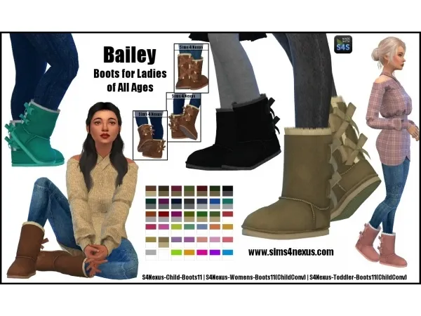 Alpha Bailey Boots for Ladies of All Ages by simsfinds - The Sims 4 Custom Content