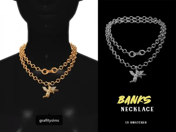 Alpha Banks Necklace - The Sims 4 Custom Content