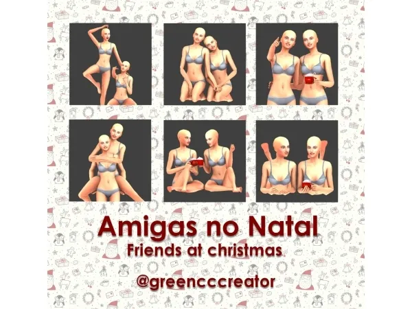 Alpha Amigas no natal poses - The Sims 4 Custom Content