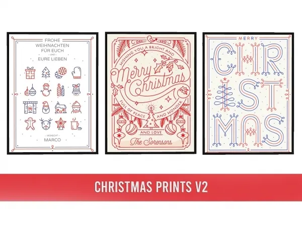 Alpha Christmas Prints V2 - The Sims 4 Custom Content