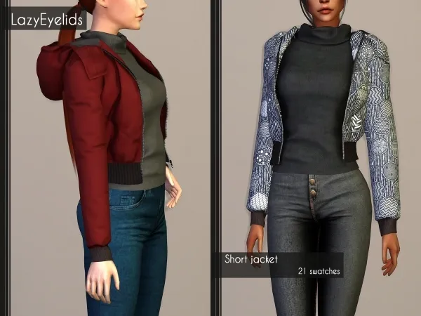 Alpha Short jacket - The Sims 4 Custom Content