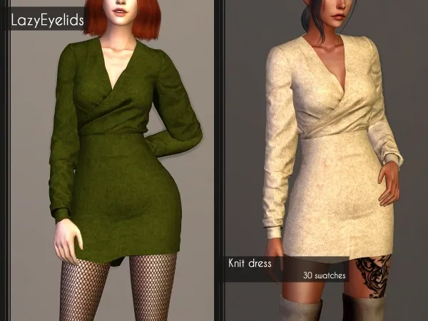 Alpha Knit dress - The Sims 4 Custom Content