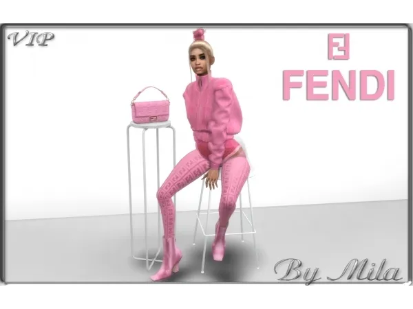 Mix Fendi set by mila - The Sims 4 Custom Content