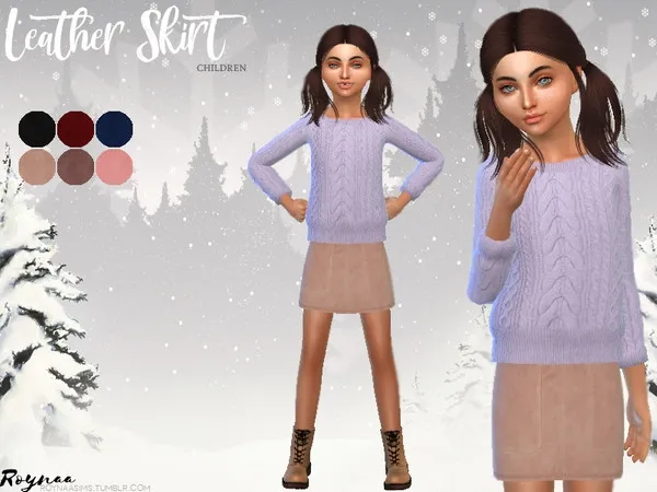 Maxis Match Leather Skirt Children - The Sims 4 Custom Content