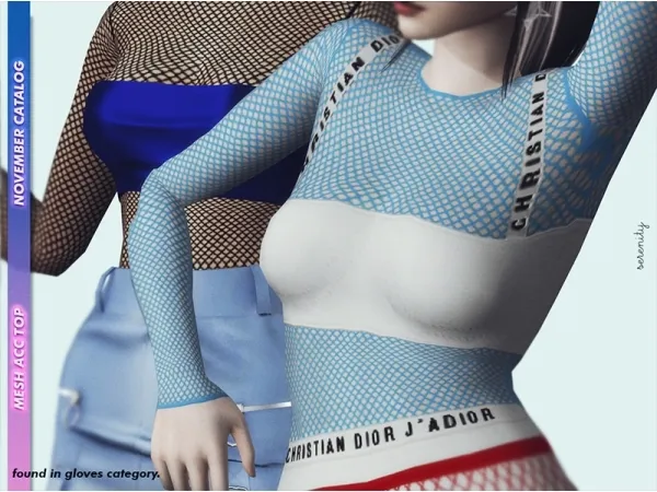 Alpha Mesh Acc Top - The Sims 4 Custom Content