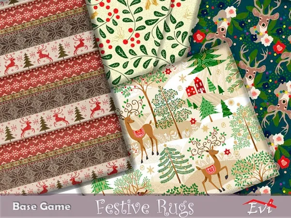 Alpha Festive rugs - The Sims 4 Custom Content