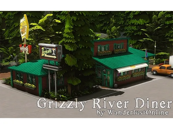 Maxis Match Grizzly River Diner Restaurant - The Sims 4 Custom Content
