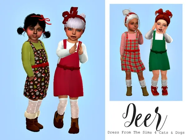 Maxis Match Deer Toddler Dress Recolor Cats And Dogs - The Sims 4 Custom Content