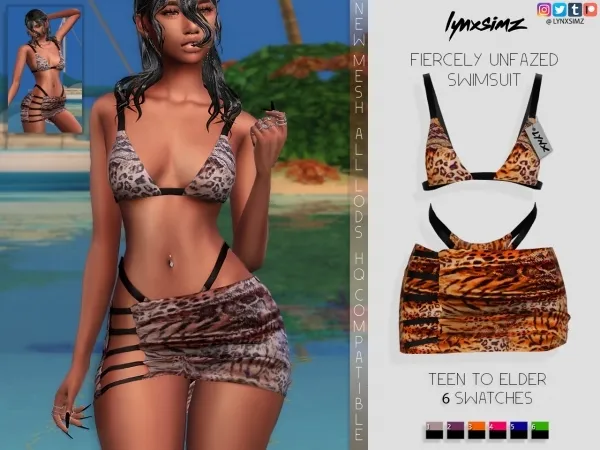 Alpha lynxsimz fiercely unfazed swimsuit - The Sims 4 Custom Content