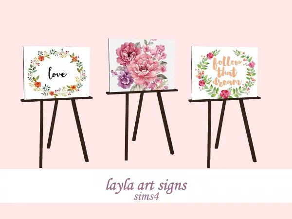 Alpha Layla art signs - The Sims 4 Custom Content