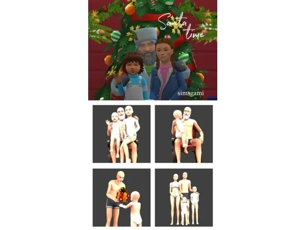 Alpha A kid and a toddler visiting Santa by simsfinds - The Sims 4 Custom Content