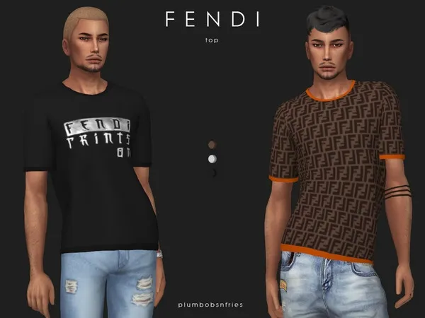 Maxis Match FENDI top - The Sims 4 Custom Content