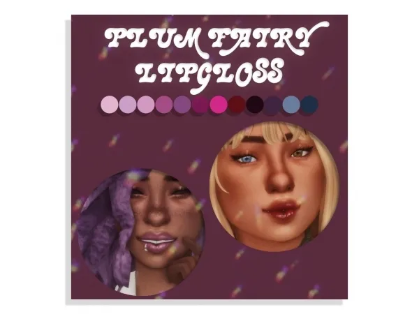 Maxis Match advent calendar day 19 plum fairy lipgloss - The Sims 4 Custom Content