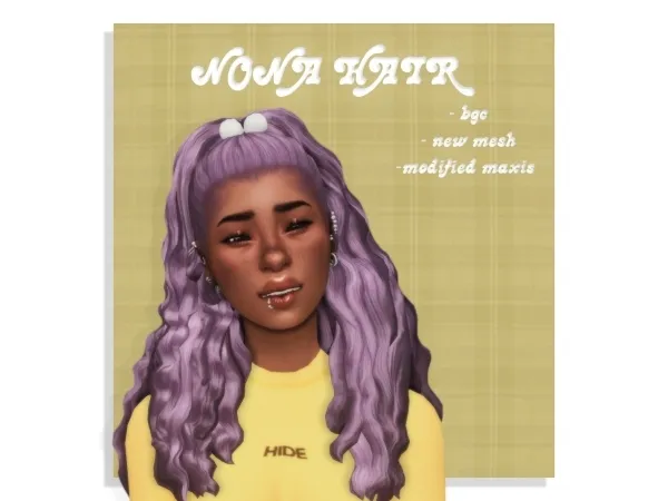 Maxis Match Nona hair by simsfinds - The Sims 4 Custom Content