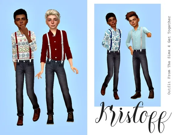 Alpha Kristoff Outfit Child Recolor Get Together - The Sims 4 Custom Content