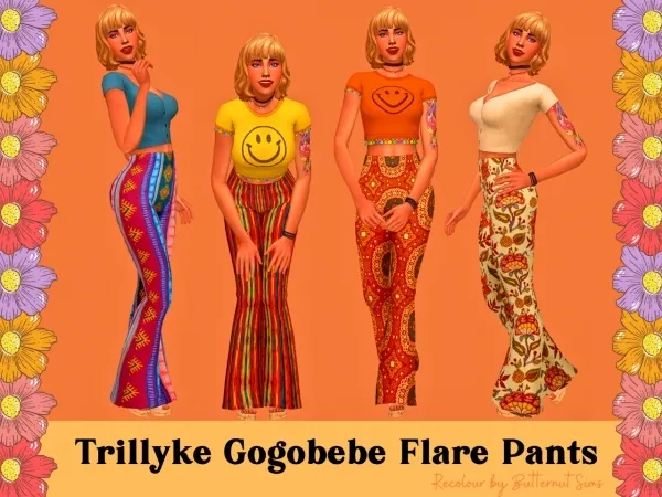 Alpha TRILLYKE GOGOBEBE FLARE PANTS RECOLOUR - The Sims 4 Custom Content