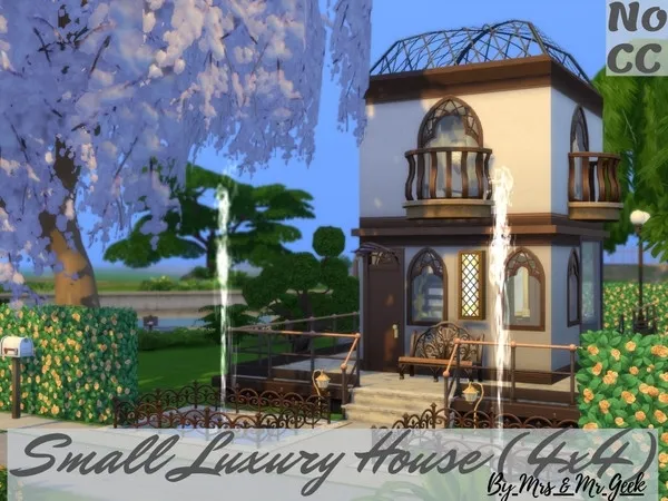 Alpha Small Luxury House (4x4) - The Sims 4 Custom Content