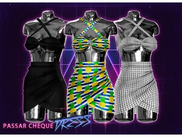 Alpha ICONIC Passar Cheque (Dress) by iconic - The Sims 4 Custom Content