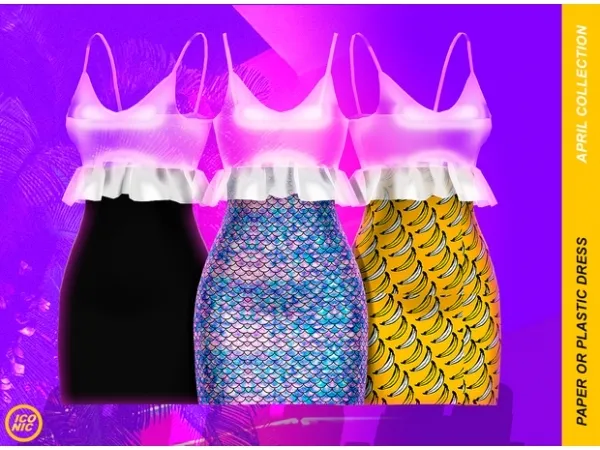 Alpha ICONIC Paper Or Plastic (Dress) by iconic - The Sims 4 Custom Content
