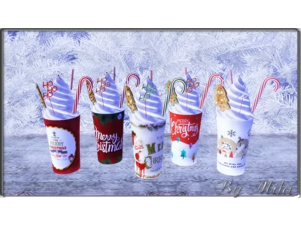 Alpha XMAS hot drink cup Decor ACC Poses by Mila Smith - The Sims 4 Custom Content