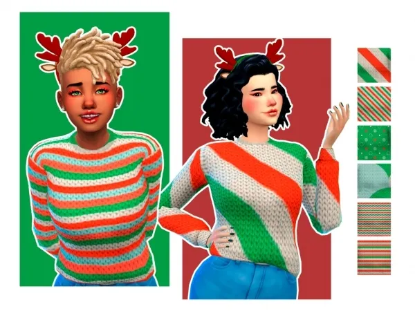 Maxis Match Not So Tacky Xmas Sweaters - The Sims 4 Custom Content