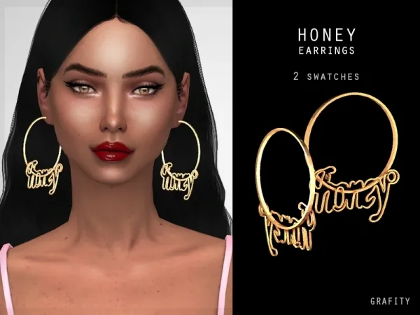 Alpha Honey Earrings - The Sims 4 Custom Content
