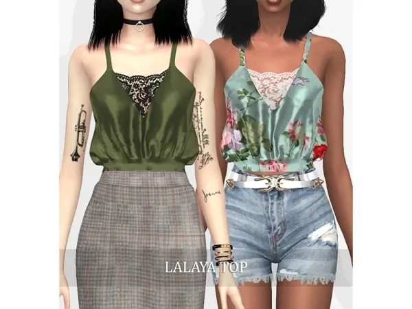 Alpha Lalaya Top - The Sims 4 Custom Content