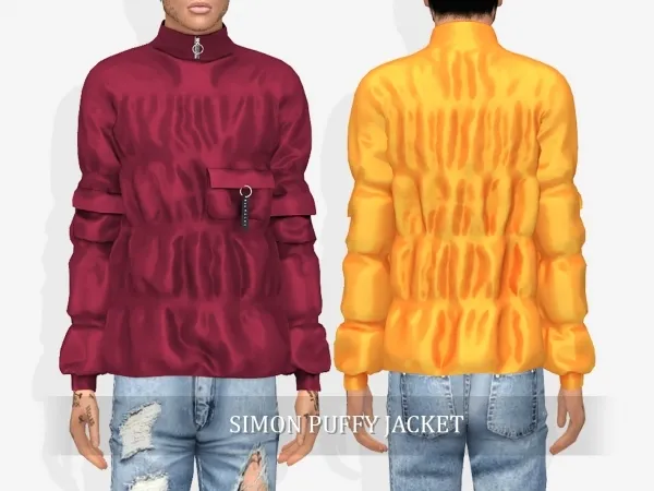 Alpha Simon Puffy Jacket by grafity-cc - The Sims 4 Custom Content