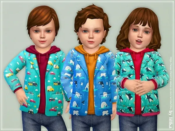 Maxis Match Printed Toddler Jacket 03 - The Sims 4 Custom Content