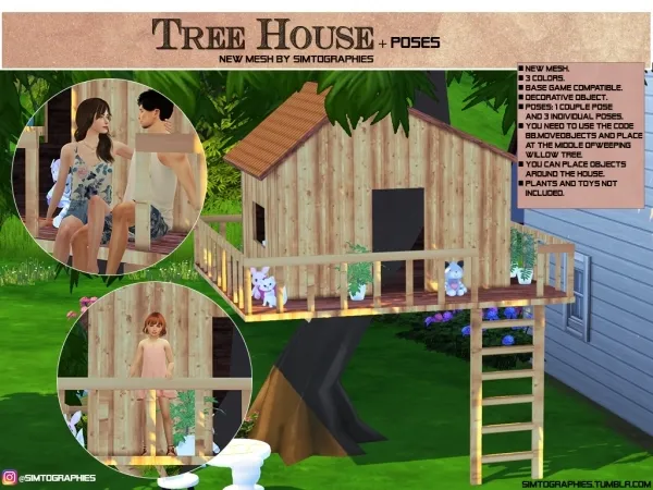 Alpha Tree House Poses - The Sims 4 Custom Content