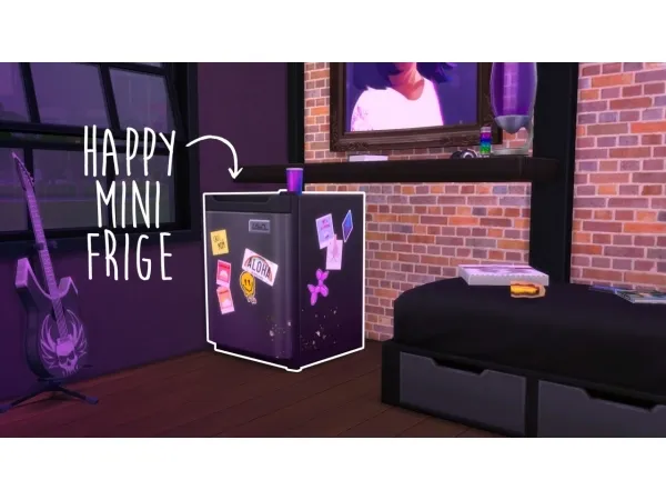 Maxis Match Happy Mini Fridge - The Sims 4 Custom Content