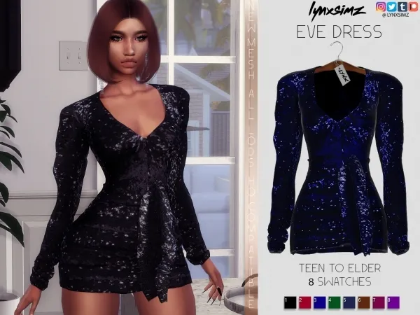 Alpha lynxsimz eve dress - The Sims 4 Custom Content