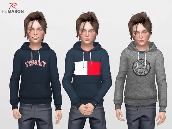 Alpha TH's Hoodie for kids 02 - The Sims 4 Custom Content