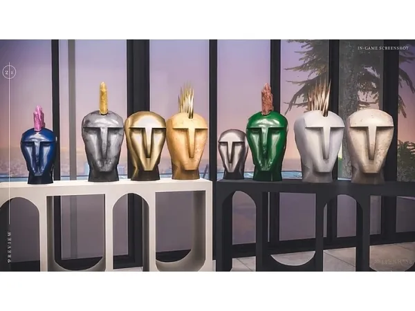 Alpha Kelly Wearstler Head Trip Sculptures by Lavie3enrose - The Sims 4 Custom Content