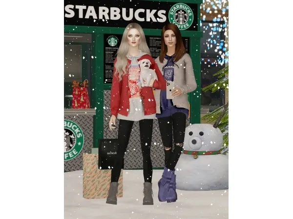 Advent calendar Day 14 Hoodie with cardigan by nikaonishko - The Sims 2 Custom Content