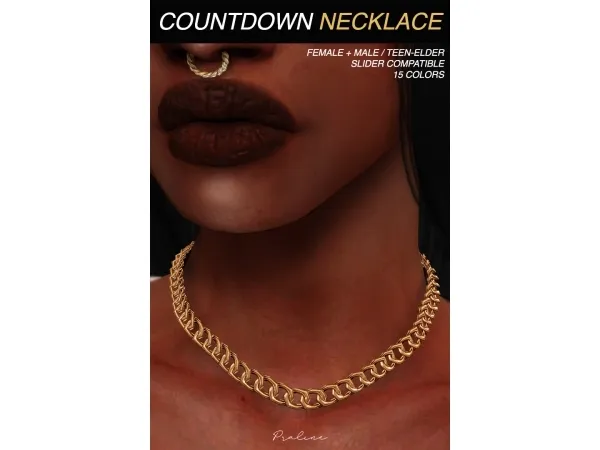 Mix COUNTDOWN Necklace by Pralinesims - The Sims 4 Custom Content