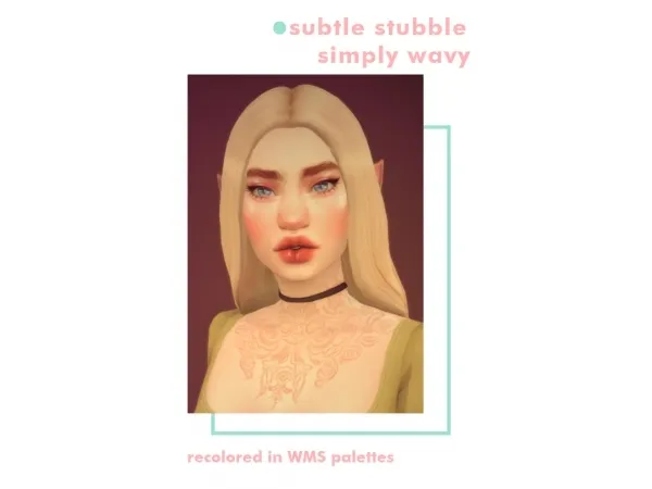 Maxis Match 155 DOWNLOAD Subtle Stubble Simply Wavy hair recolor - The Sims 4 Custom Content