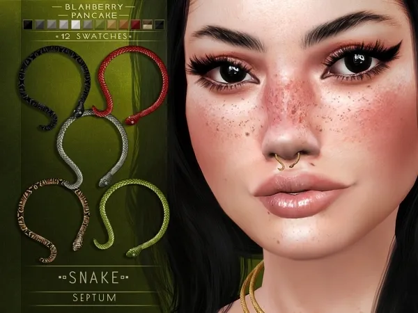 Alpha Blahberry Pancake Snake Septum - The Sims 4 Custom Content