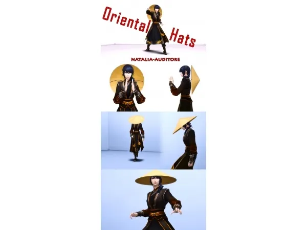 Alpha Oriental Hats Auditore by Natalia - The Sims 4 Custom Content