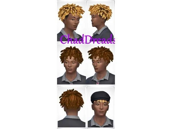 Maxis Match Chad Dreads solid and 2 tone - The Sims 4 Custom Content