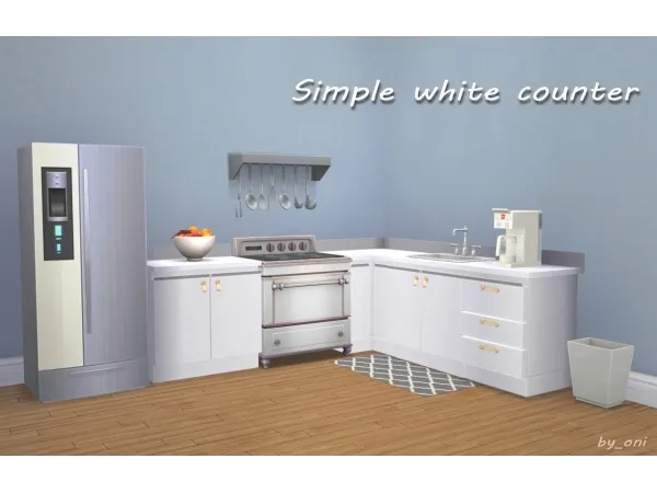 Alpha Simple white counter ni28 by o - The Sims 4 Custom Content