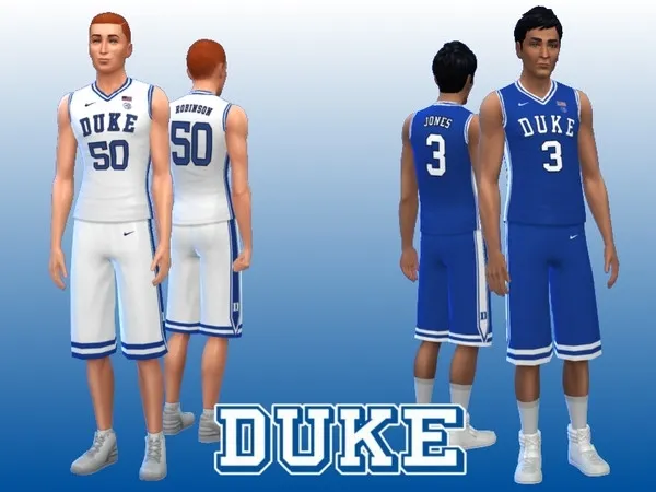 Alpha Duke Blue Devils Basketball Kit (spa day needed) - The Sims 4 Custom Content