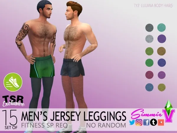 Maxis Match SimmieV Men's Jersey Leggings - The Sims 4 Custom Content