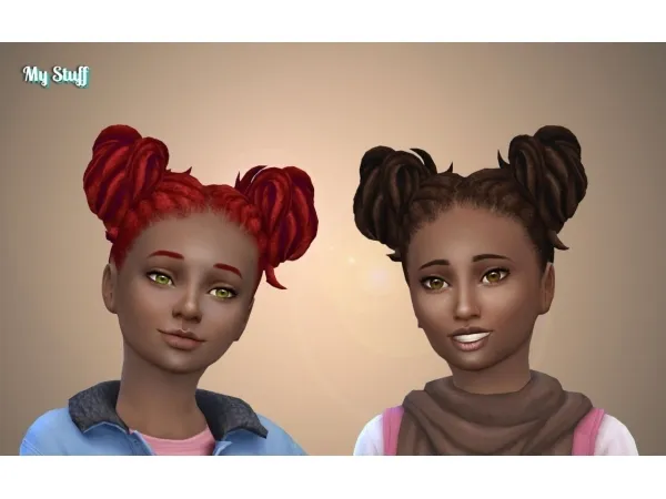 Maxis Match Buns Dreads for Girls - The Sims 4 Custom Content